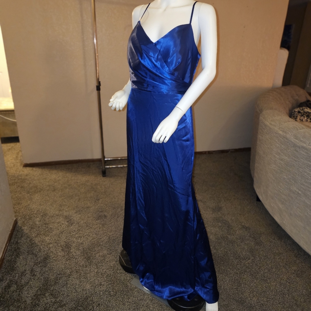 EVA USA 3409 Royal BLUE Satin Corset Back Dress Prom Wedding Formal XL  NWT